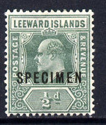 Leeward Islands 1907-11 KE7 MCA 1/2d dull green overprinted SPECIMEN fine with gum and only about 400 produced SG 37s