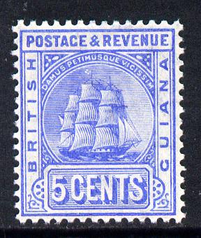 British Guiana 1907-10 MCA Ship Type 5c ultramarine unmounted mint SG 255