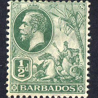 Barbados 1912-16 KG5 MCA 1/2d green unmounted mint SG 171