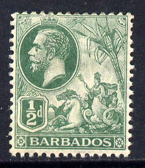 Barbados 1912-16 KG5 MCA 1/2d green unmounted mint SG 171