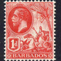 Barbados 1912-16 KG5 MCA 1d red mounted mint SG 172