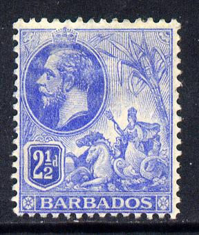 Barbados 1912-16 KG5 MCA 2.5d bright blue mounted mint SG 174