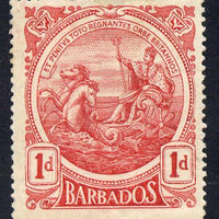 Barbados 1916-19 Large Britannia MCA 1d carmine mounted mint SG 183a