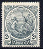 Barbados 1916-19 Large Britannia MCA 2d grey mounted mint SG 184