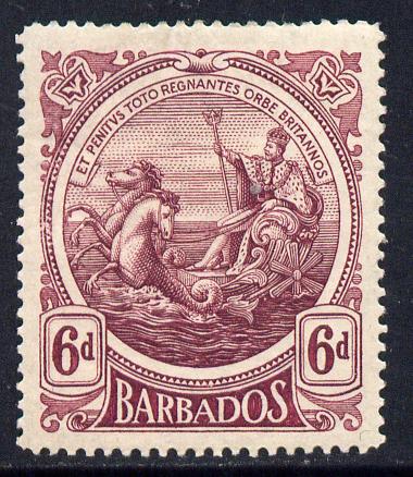 Barbados 1916-19 Large Britannia MCA 6d purple mounted mint SG 188