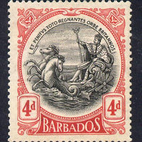 Barbados 1918-20 Large Britannia MCA 4d black & red mounted mint SG 199