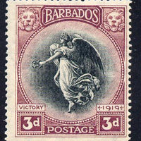 Barbados 1920-21 Victory MCA 3d black & purple mounted mint SG 206