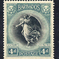 Barbados 1920-21 Victory MCA 4d black & blue-green mounted mint SG 207