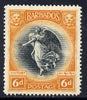 Barbados 1920-21 Victory MCA 6d black & orange mounted mint SG 208