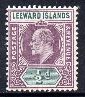 Leeward Islands 1902 KE7 Crown CA 1/2d dull purple & green mounted mint SG 20