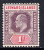 Leeward Islands 1902 KE7 Crown CA 1d dull purple & carmine mounted mint SG 21