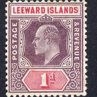 Leeward Islands 1902 KE7 Crown CA 1d dull purple & carmine mounted mint SG 21