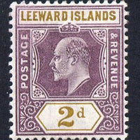 Leeward Islands 1902 KE7 Crown CA 2d dull purple & ochre mounted mint SG 22