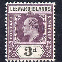 Leeward Islands 1902 KE7 Crown CA 3d dull purple & black mounted mint SG 24