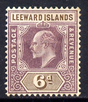 Leeward Islands 1902 KE7 Crown CA 6d dull purple & brown mounted mint SG 25