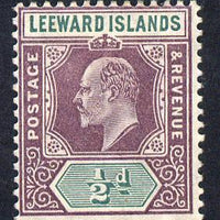 Leeward Islands 1905-08 KE7 MCA 1/2d dull purple & green mounted mint SG 29