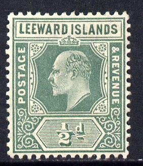 Leeward Islands 1907-11 KE7 MCA 1/2d dull green mounted mint SG 37