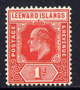 Leeward Islands 1907-11 KE7 MCA 1d bright red mounted mint SG 38