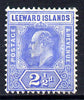 Leeward Islands 1907-11 KE7 MCA 2.5d bright blue mounted mint SG 40