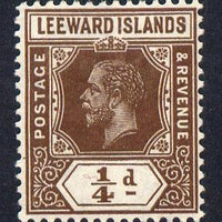 Leeward Islands 1912-22 KG5 MCA 1/4d brown Die I mounted mint SG 46