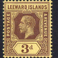 Leeward Islands 1912-22 KG5 MCA 3d purple on yellow Die I mounted mint SG 51