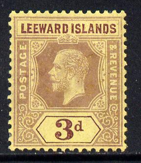 Leeward Islands 1912-22 KG5 MCA 3d purple on orange-buff Die I mounted mint SG 51d