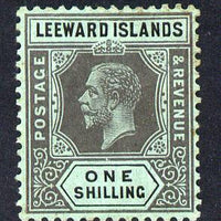 Leeward Islands 1912-22 KG5 MCA 1s black on green Die I mounted mint SG 54