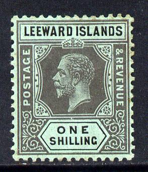 Leeward Islands 1912-22 KG5 MCA 1s black on green Die I mounted mint SG 54