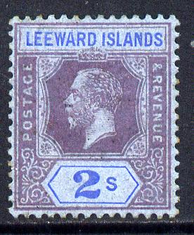 Leeward Islands 1912-22 KG5 MCA 2s purple & blue on blue Die II mounted mint SG 55