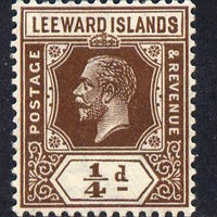 Leeward Islands 1921-32 KG5 Script CA 1/4d brown Die II mounted mint SG 58