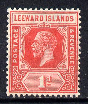 Leeward Islands 1921-32 KG5 Script CA 1d carmine-red Die II mounted mint SG 60