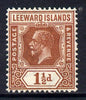 Leeward Islands 1921-32 KG5 Script CA 1.5d red-brown Die II mounted mint SG 64