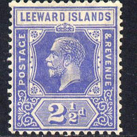 Leeward Islands 1921-32 KG5 Script CA 2.5d bright blue Die II mounted mint SG 67