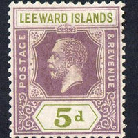 Leeward Islands 1921-32 KG5 Script CA 5d dull purple & olive-green Die II mounted mint SG 71