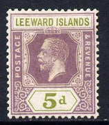 Leeward Islands 1921-32 KG5 Script CA 5d dull purple & olive-green Die II mounted mint SG 71