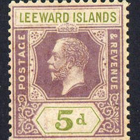 Leeward Islands 1921-32 KG5 Script CA 5d dull purple & olive-green Die II unmounted mint but light overall toning SG 71