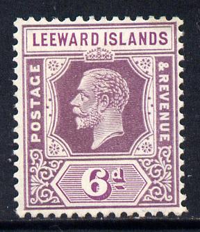 Leeward Islands 1921-32 KG5 Script CA 6d dull & bright purple Die II mounted mint SG 72