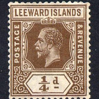 Leeward Islands 1921-32 KG5 Script CA 1/4d brown Die I mounted mint SG 81