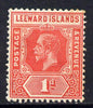 Leeward Islands 1921-32 KG5 Script CA 1d bright scarlet Die I mounted mint SG 83