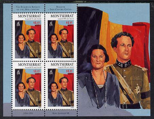 Montserrat 1998 Famous People of the 20th Century - King Leopold & Queen Astrid of Belgium perf sheetlet containing 4 vals unmounted mint as SG 1072a