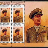 Montserrat 1998 Famous People of the 20th Century - Earl Mountbatten perf sheetlet containing 4 vals unmounted mint as SG 1076a