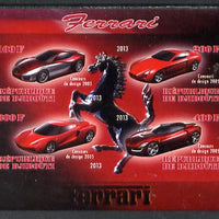 Djibouti 2013 Ferrari Cars #2 imperf sheetlet containing 4 values unmounted mint