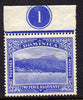 Dominica 1908-20 Roseau MCA 2.5d bright blue top marginal single with plate no.1 unmounted mint, SG 50b