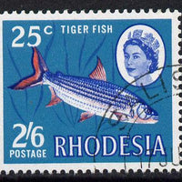 Rhodesia 1967-68 Dual Currency 2s5d/25c Tiger Fish fine cds used SG 412