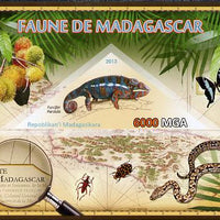 Madagascar 2013 Fauna - Panther Chameleon imperf sheetlet containing one triangular value unmounted mint