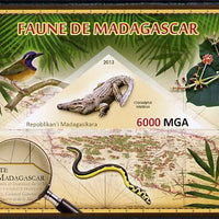 Madagascar 2013 Fauna - Nile Crocodile imperf sheetlet containing one triangular value unmounted mint