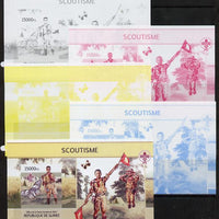 Guinea - Conakry 2013 Scouting & Butterflies #2 m/sheet - the set of 5 imperf progressive proofs comprising the 4 individual colours plus all 4-colour composite, unmounted mint