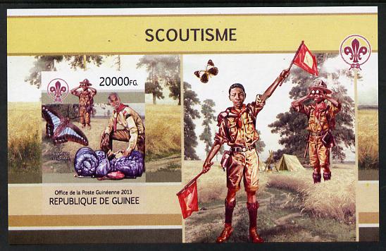 Guinea - Conakry 2013 Scouting & Butterflies #3 imperf m/sheet unmounted mint. Note this item is privately produced and is offered purely on its thematic appeal