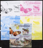 Mozambique 2013 Scouting & Butterflies #4 m/sheet - the set of 5 imperf progressive proofs comprising the 4 individual colours plus all 4-colour composite, unmounted mint