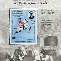 Aden - Kathiri 1967 Spanish Horse Riding School perf m/sheet unmounted mint Mi BL 10A